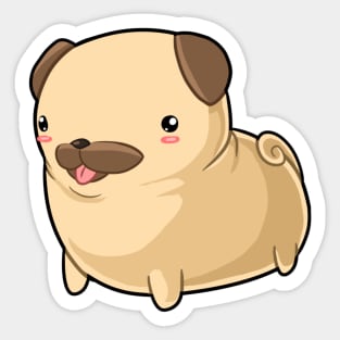 Kawaii pug dog standing Sticker